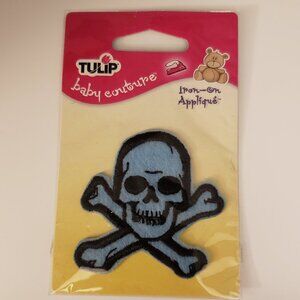 Tulip Baby Couture Skull Crossbones Iron On Patch Applique Pirate Tattoo New